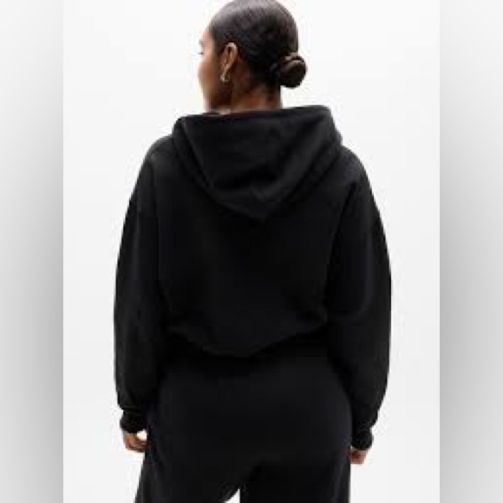 NEW Athleta Forever Fleece Oversized Full Zip Black Hoodie Size ST - Picture 3 of 4